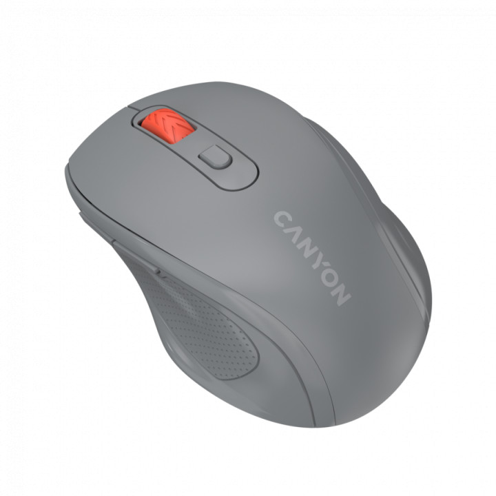 Безжична ергономична мишка CANYON OneClick 20, 2.4GHz, 6 тихи бутона, Оптичен сензор 1600 DPI, Ергономична - CNE-CMSW20DG - 3