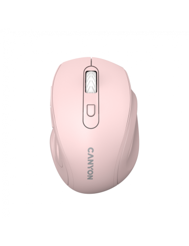 Безжична ергономична мишка CANYON OnClick 20, 2.4GHz, 6 бутона, 1600 DPI, Ergonomic, розова - CNE-CMSW20P - 1
