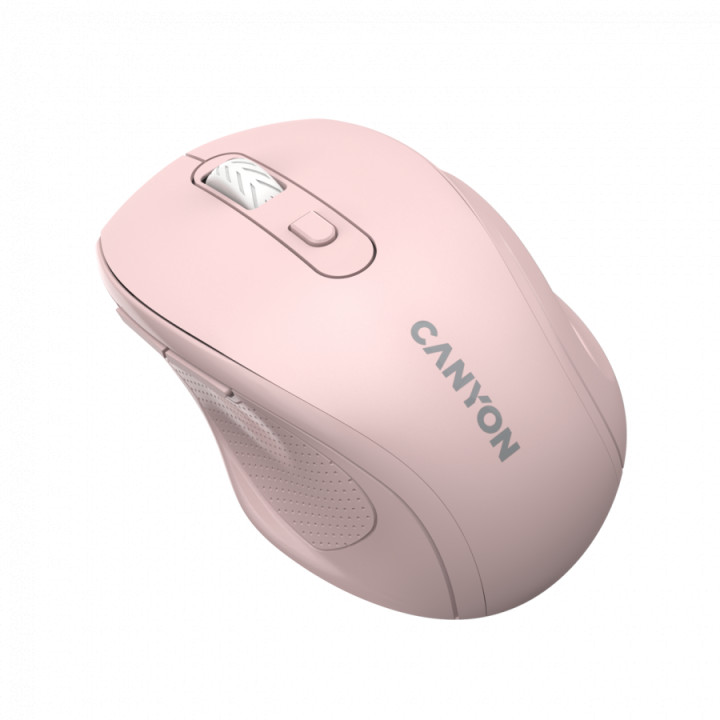 Безжична ергономична мишка CANYON OnClick 20, 2.4GHz, 6 бутона, 1600 DPI, Ergonomic, розова - CNE-CMSW20P - 3