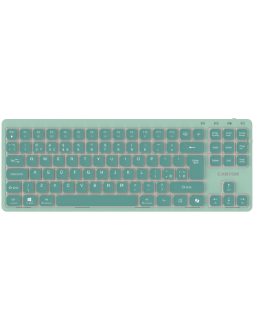 Механична TKL геймърска клавиатура с нископрофилни суичове CANYON OnType 10 TKL, 90 клавиша, LED подсветка, USB кабел 1.8м, Зеле