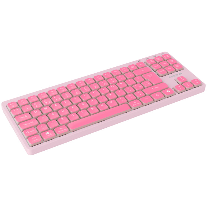 Механична TKL геймърска клавиатура с нископрофилни суичове CANYON OnType 10 Low Profile, TKL 90 клавиша, LED подсветка, USB с ка