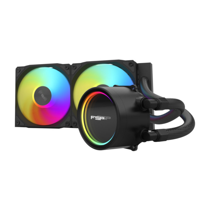 Водно охлаждане за процесор FORTRON AE24-B, Water Cooler, Intel LGA1851/1700/1200, AMD AM4/AM5, 120mm ARGB - POO0000022 - 1