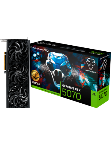 Видео карта GAINWARD GeForce RTX 5070 Python III OC, 12GB GDDR7, 192-bit, 2325MHz, 1x HDMI 2.1b, 3x DP 2.1b - NE75070S19K9-GB205