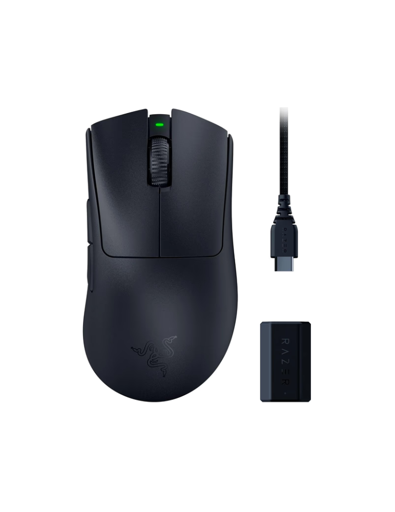 Професионална безжична геймърска мишка RAZER DeathAdder V3 Pro, Безжична, HyperPolling Wireless Dongle, Gaming - RZ01-04630300-R