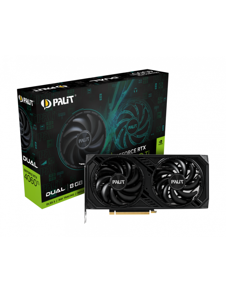 Видео карта Palit RTX 4060 Ti Dual 8GB GDDR6, 128 bits, NE6406T019P1-1060D
