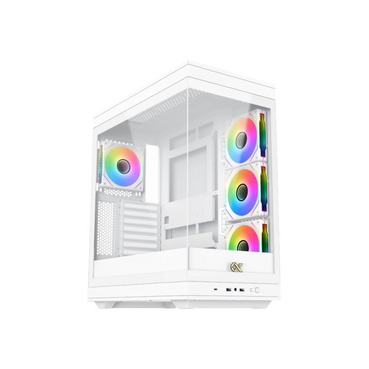 Бял геймърски компютър ION Meta Arctic с процесор AMD Ryzen 7 9850X3D,