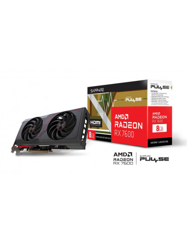 Видео карта Sapphire PULSE AMD Radeon RX 7600 GAMING OC 8GB GDDR6 - 11324-01-20G