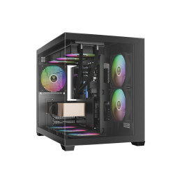 Геймърски компютър ION AURA GC10M с процесор AMD Ryzen 7 5700X, видео карта Nvidia GeForce RTX 5060 OC 8GB, RAM памет 32GB(2X16GB) DDR4 3200MHz, SSD 1TB M.2-2280 PCIe 4.0 NVMe, 6000 MB/s / 4000 MB/s