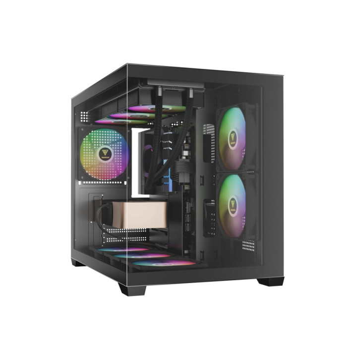 Геймърски компютър ION AURA GC10M с процесор AMD Ryzen 7 5700X, видео карта Nvidia GeForce RTX 5060 OC 8GB, RAM памет 32GB(2X16GB) DDR4 3200MHz, SSD 1TB M.2-2280 PCIe 4.0 NVMe, 6000 MB/s / 4000 MB/s