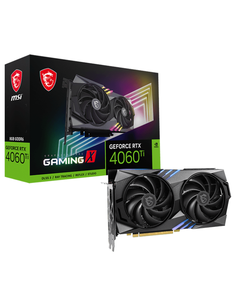 Видео карта MSI Nvidia GeForce RTX 4060 Ti GAMING X 8G, 8GB GDDR6, 128bit