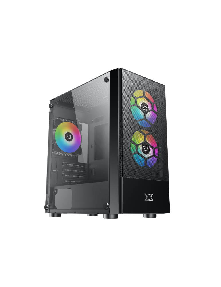 Геймърски компютър ION Oreo Black с процесор AMD Ryzen 5 5500, видео карта Radeon RX 7600 8GB GDDR6, RAM памет 16GB(2x8GB) DDR4 3200MHz, SSD 500GB M.2 NVMe