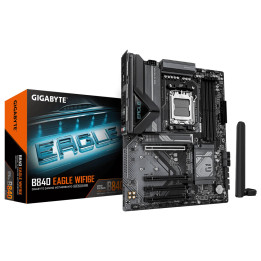 Дънна платка GIGABYTE B840 EAGLE WiFi6E, AMD B840, DDR5, 4xM.2, 4xSATA, WiFi 6E, Bluetooth 5.3 - B840 EAGLE WF6E - 1