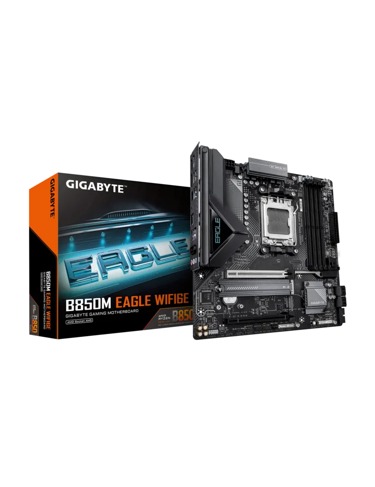 Дънна плата GIGABYTE B850M EAGLE WiFi6E, AMD AM5 Socket, DDR5, PCIe 5.0, Wi-Fi 6E - B850M EAGLE WF6E - 1