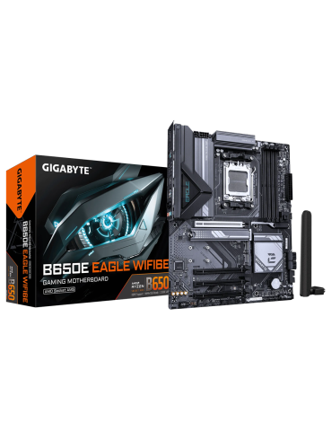 Дънна платка GIGABYTE B650E EAGLE WiFi6E, AMD Socket AM5, DDR5, ATX, Wi-Fi 6E, 2.5GbE LAN - B650E EAGLE WF6E - 1