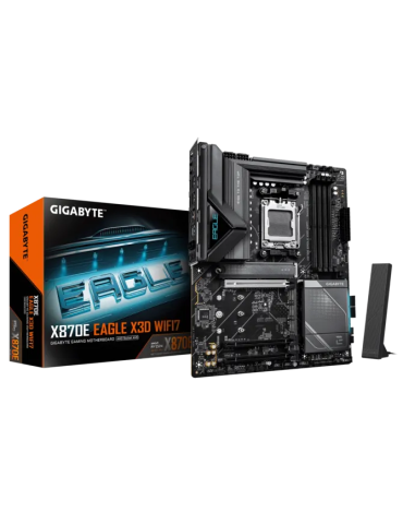 Дънна платка GIGABYTE X870E EAGLE X3D WiFi7, AM5 Socket, DDR5, PCIe 5.0, Wi-Fi 7 - 1