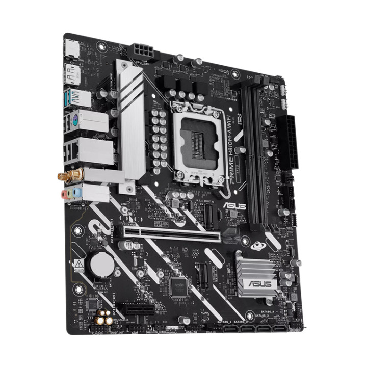 Дънна платка ASUS PRIME H810M-A WIFI, LGA1851, DDR5 до 128GB, 2x M.2 PCIe 4.0, 4x SATA, Wi-Fi 6, Bluetooth 5.3 - 90MB1KJ0-M0EAY0