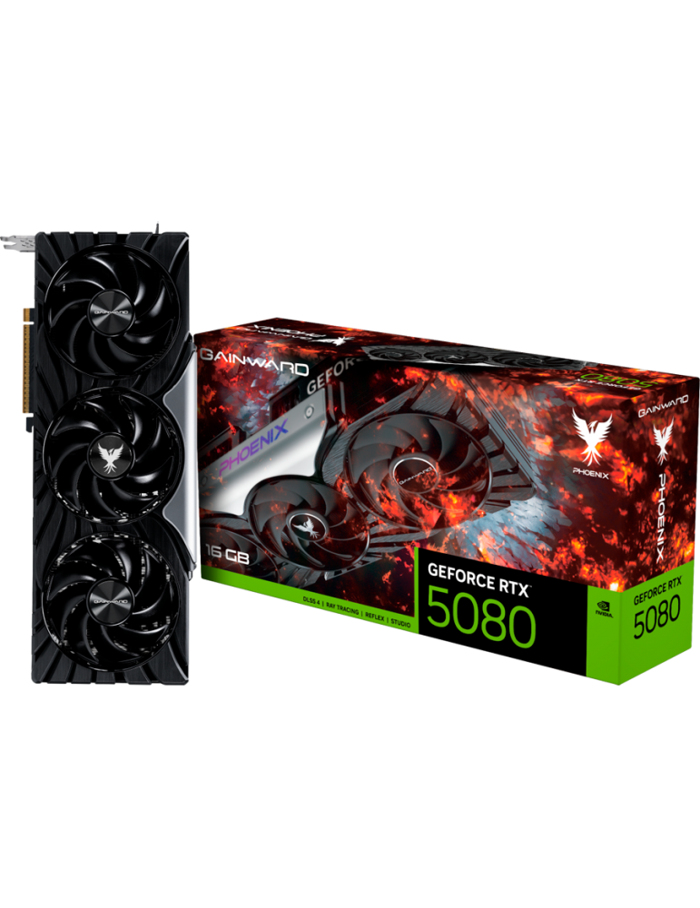 Видео карта GAINWARD GeForce RTX 5080 Phoenix, 16GB GDDR7 256-bit, 1x HDMI 2.1b, 3x DP 2.1b - NE75080019T2-GB2031X - 1