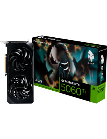 Видео карта Gainward GeForce RTX 5060 Ti Ghost, 8GB GDDR7 128-bit, 1x HDMI 2.1b, 3x DP 2.1b - NE7506T019P1-GB2062B - 1