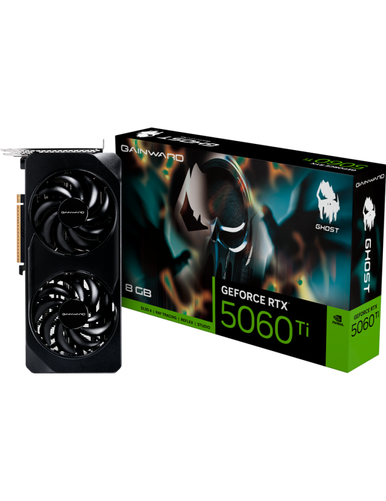 Видео карта Gainward GeForce RTX 5060 Ti Ghost, 8GB GDDR7 128-bit, 1x HDMI 2.1b, 3x DP 2.1b - NE7506T019P1-GB2062B - 1