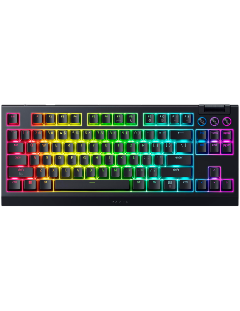 Професионална безжична механична клавиатура RAZER BlackWidow V4 Tenkeyless HyperSpeed, Механични суичове, Bluetooth/RF, RGB подс