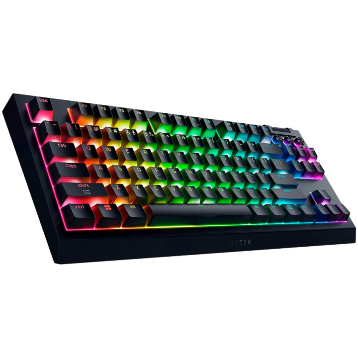 Професионална безжична механична клавиатура RAZER BlackWidow V4 Tenkeyless HyperSpeed, Механични суичове, Bluetooth/RF, RGB подс