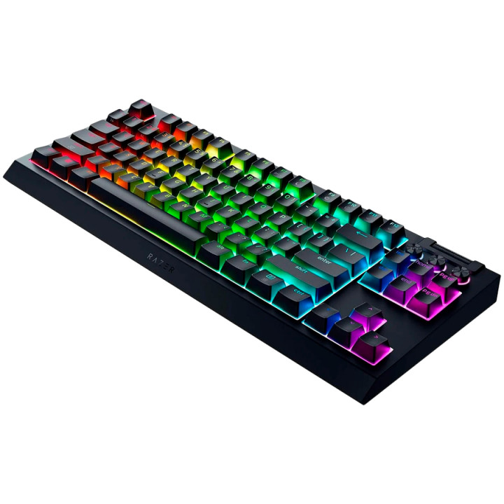 Професионална безжична механична клавиатура RAZER BlackWidow V4 Tenkeyless HyperSpeed, Механични суичове, Bluetooth/RF, RGB подс