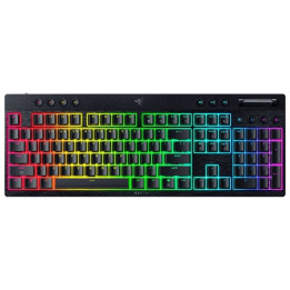 Безжична геймърска механична нископрофилна клавиатура Razer BlackWidow V4 Low-profile HyperSpeed, Green Switch, US Layout - RZ03