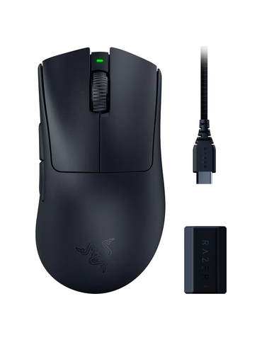 Безжична геймърска мишкаRazer DeathAdder V3 Pro, Безжична, 30000 DPI, HyperPolling Dongle - RZ01-04630300-R3WL - 1