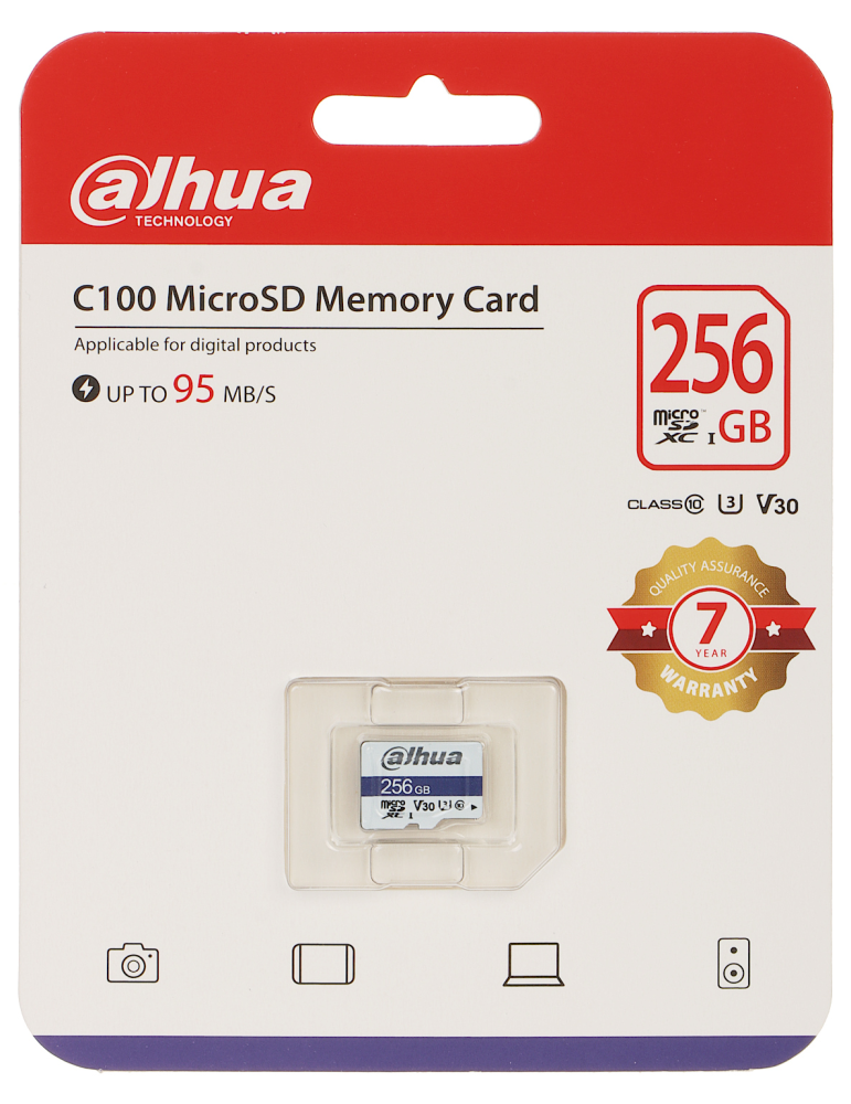 MicroSD карта Dahua C100, 128GB, V30, Class 10 - TF-C100/128GB - 1
