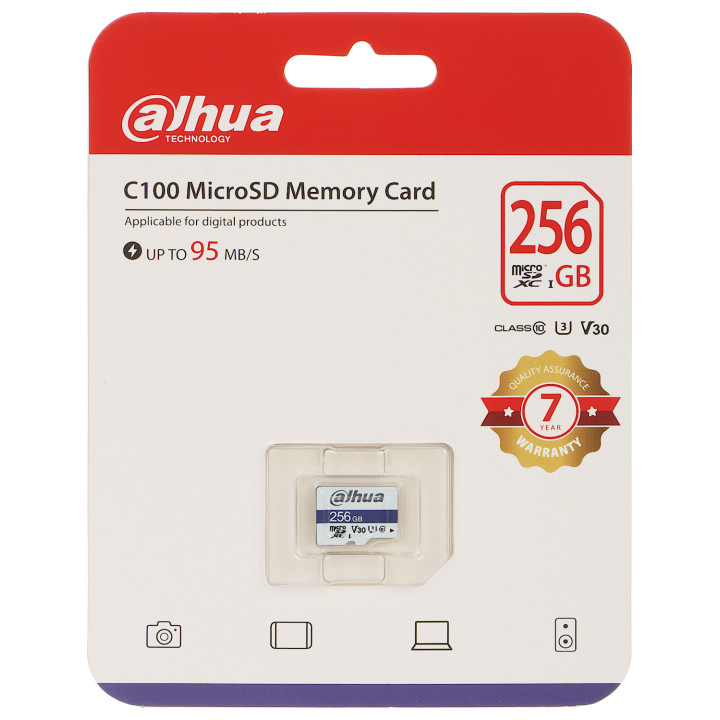 MicroSD карта Dahua C100, 128GB, V30, Class 10 - TF-C100/128GB - 1