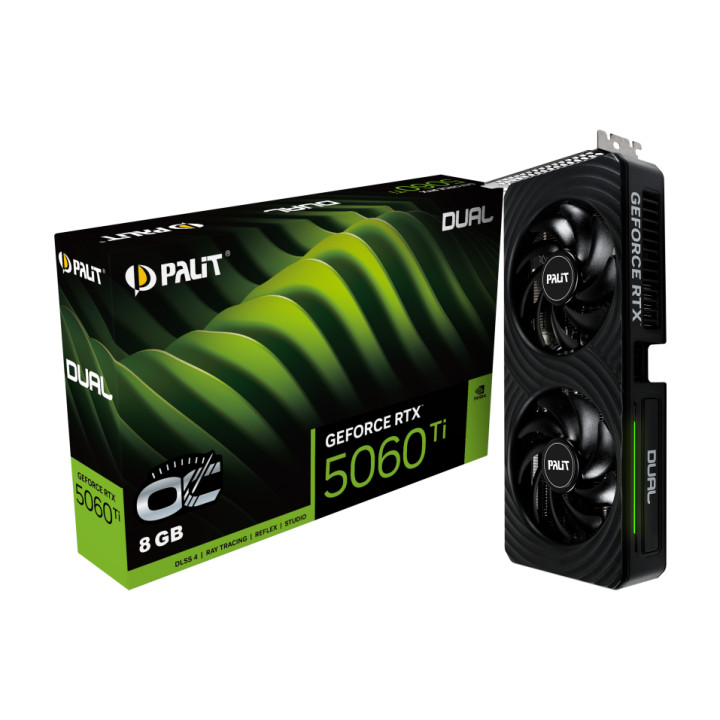 Видео карта PALIT RTX 5060 Ti Dual OC, 8GB GDDR7 - NE7506TT19P1-GB2062D - 1