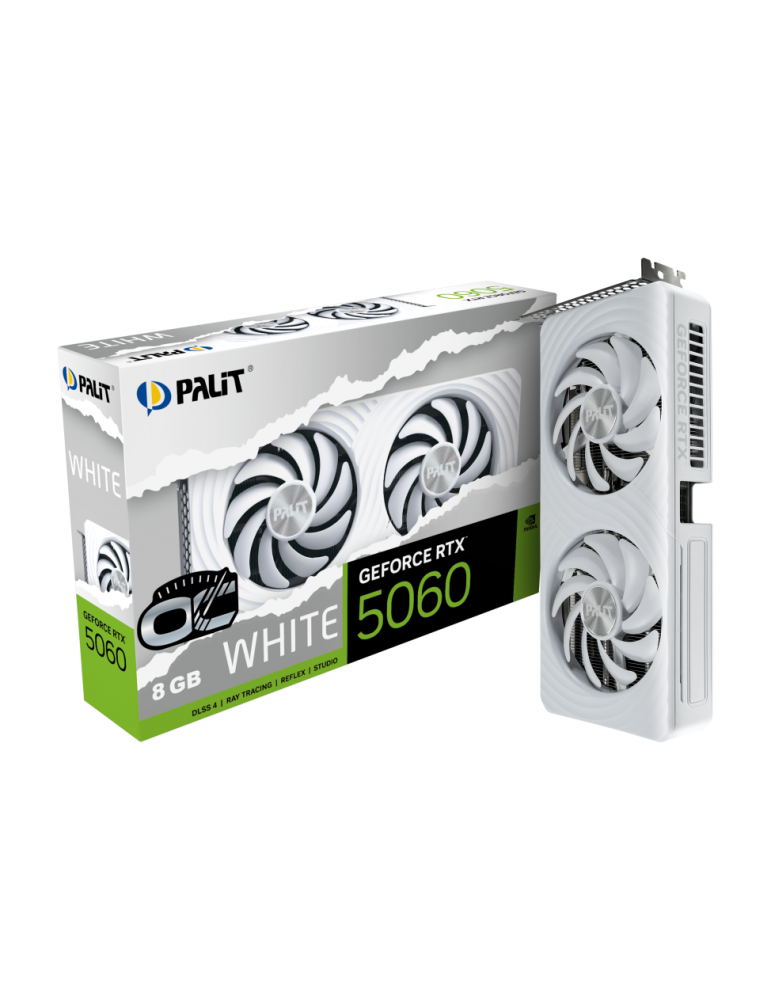 Видео карта PALIT GeForce RTX 5060 WHITE OC, 8GB GDDR7 128-bit, PCI-E 5.0, 2280MHz, 145W - NE75060U19P1-GB2063M - 6