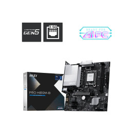 Дънна платка MSI PRO H810M-B, mATX LGA 1851, 2x DDR5 до 6400MHz, PCIe x16, M.2 slot, 2.5G LAN - 4711377337977 - 1