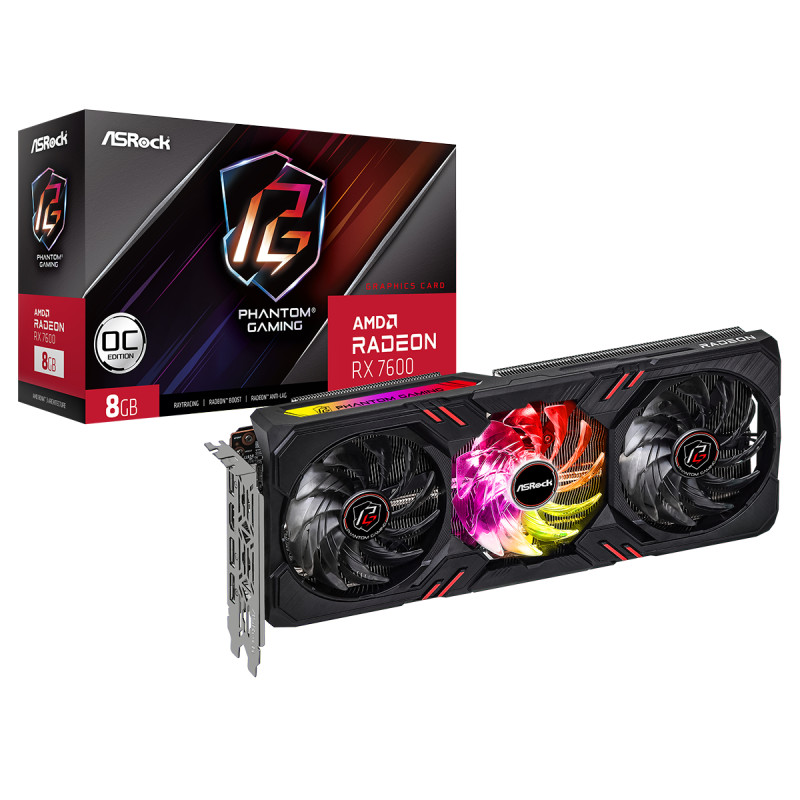 Видео карта AsRock AMD Radeon RX 7600 Phantom Gaming OC 8GB GDDR6 ...