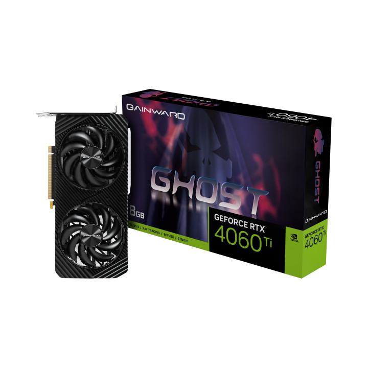 Видео карта Gainward GeForce RTX 4060 Ti Ghost 8GB GDDR6, 128 bits - NE6406T019P1-1060B