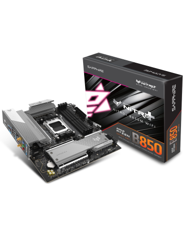 Дънна платка SAPPHIRE Nitro+ B850M, Socket AM5, DDR5 8000MHz, PCIe 5.0 x16, M.2 Gen5, Wi-Fi 6, 2.5Gbps LAN - 52123-01-40G - 1