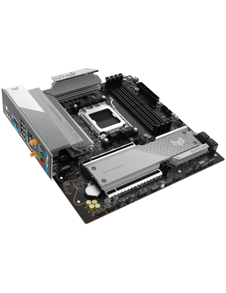 Дънна платка SAPPHIRE Nitro+ B850M, Socket AM5, DDR5 8000MHz, PCIe 5.0 x16, M.2 Gen5, Wi-Fi 6, 2.5Gbps LAN - 52123-01-40G - 5