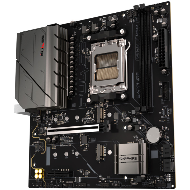 Дънна платка SAPPHIRE AMD PULSE A620AM, Socket AM5, 2x DDR5 DIMM до 64GB, PCIe 4.0, 1x M.2 NVMe Gen4, 1x M.2 NVMe Gen3, Micro AT