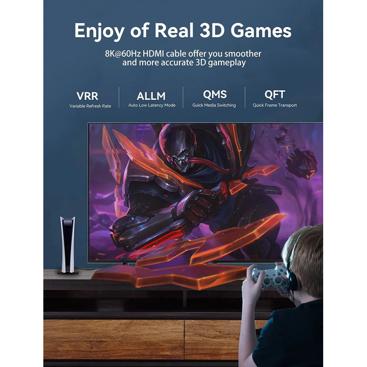 Кабел Vention HDMI v2.1 M / M 1m, 8K Dolby Vision HDR - AANBF