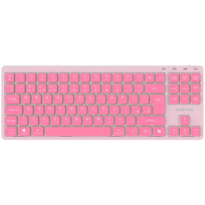 Механична TKL геймърска клавиатура с нископрофилни суичове CANYON OnType 10 Low Profile, TKL 90 клавиша, LED подсветка, USB с ка