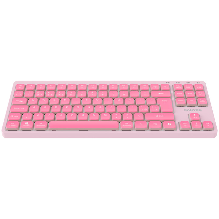 Механична TKL геймърска клавиатура с нископрофилни суичове CANYON OnType 10 Low Profile, TKL 90 клавиша, LED подсветка, USB с ка