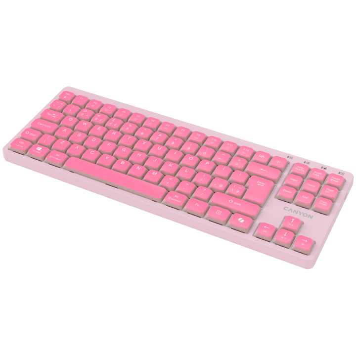 Механична TKL геймърска клавиатура с нископрофилни суичове CANYON OnType 10 Low Profile, TKL 90 клавиша, LED подсветка, USB с ка