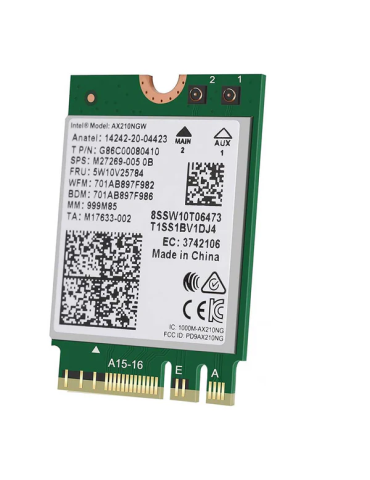 Мрежова карта Intel Wi-Fi 6E AX210, M.2 2230, Wi-Fi 6E 802.11ax, Bluetooth 5.2, 2x2 - AX210 - 1