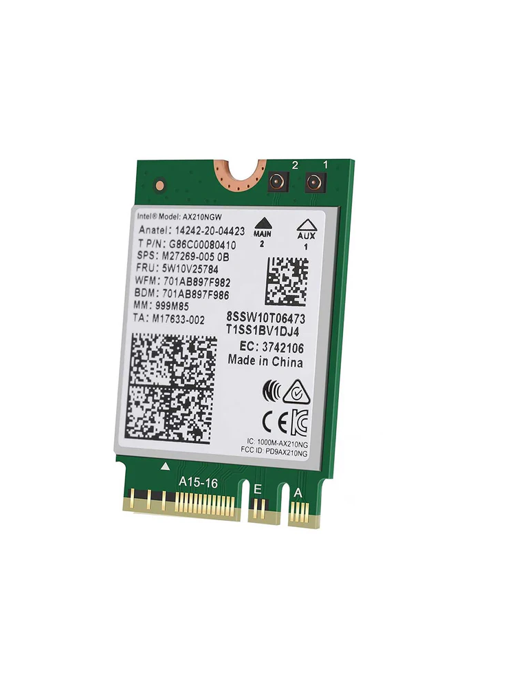 Мрежова карта Intel Wi-Fi 6E AX210, M.2 2230, Wi-Fi 6E 802.11ax, Bluetooth 5.2, 2x2 - AX210 - 1