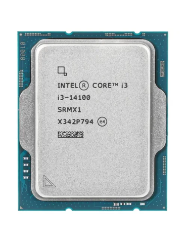Процесор Intel Core i3-14100, 4 ядра 8 нишки, 3.5-4.7 GHz, 12MB кеш, LGA1700, TDP 110W, без охладител и без оригинална опаковка 
