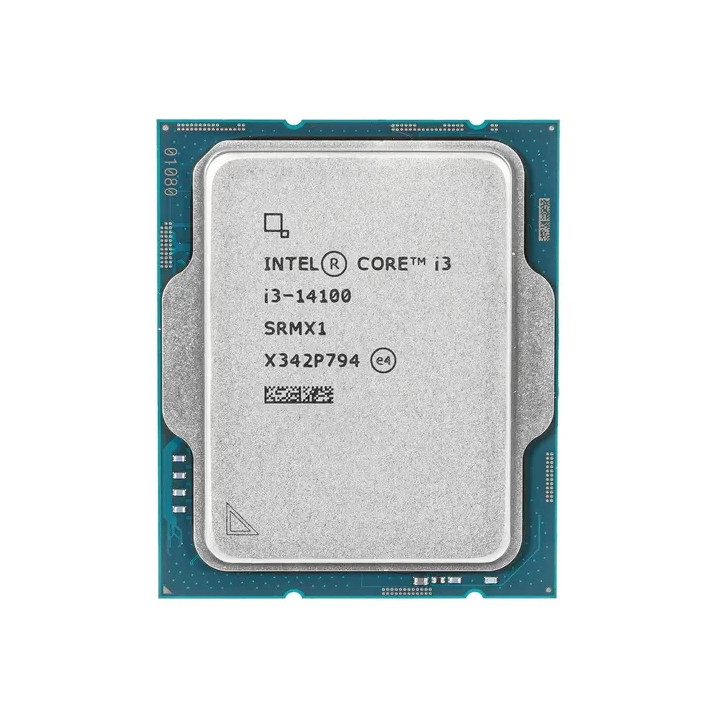 Процесор Intel Core i3-14100, 4 ядра 8 нишки, 3.5-4.7 GHz, 12MB кеш, LGA1700, TDP 110W, без охладител и без оригинална опаковка 
