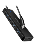 USB хъб AXAGON HUE-C1C, 4x USB 3.2 Gen 1, USB-C захранване, 20cm кабел - HUE-C1C - 1