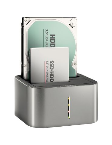 Двойна докинг станция за дискове AXAGON ADSA-DC, 2x HDD/SSD 2.5"/3.5", USB 3.2 Gen1, SATA III, 30W - ADSA-DC - 1