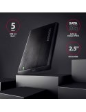 Външен диск AXAGON EE25-A6C, 2.5" SATA, USB 3.2 Gen 1 Type-C, Алуминий, Черен - EE25-A6C - 2