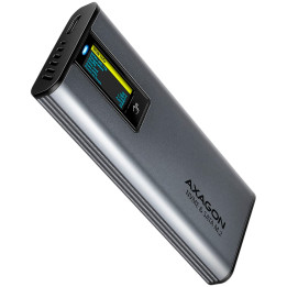Външен диск AXAGON EEM2-SD2, USB-C 3.2 Gen 2, M.2 NVMe/SATA, алуминиева кутия, LCD екран - EEM2-SD2 - 1